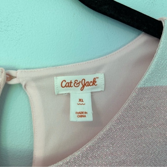 Cat & Jack Pink & Blue Glitter Flowy Sleeveless MIDI Dress Size XL - Picture 7 of 10